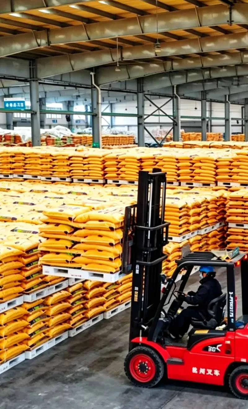 Organized fertilizer warehouse and product storage